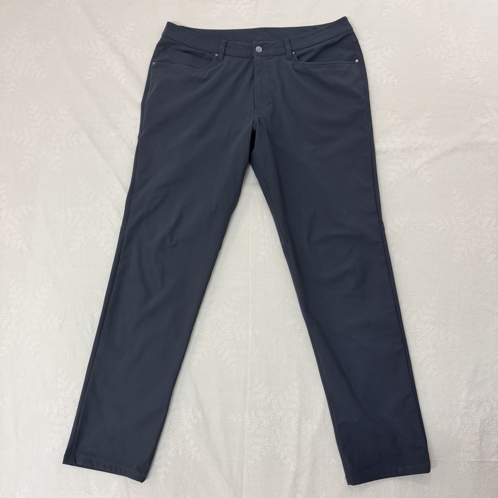 lululemon ABC Classic Fit Pants Mens 36x33 Navy Warpstreme 5 Pocket Stretch